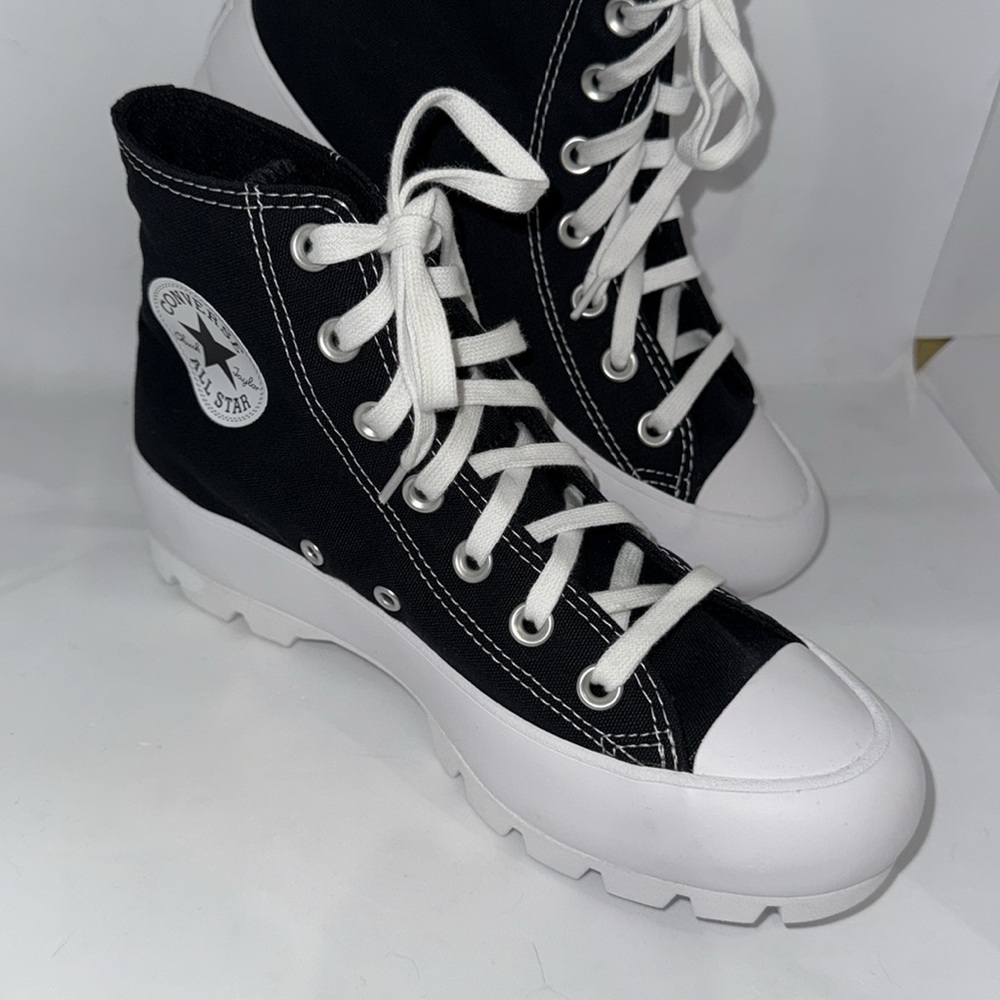 Converse Black Lugged HiTop Platform Sneakers NWOB